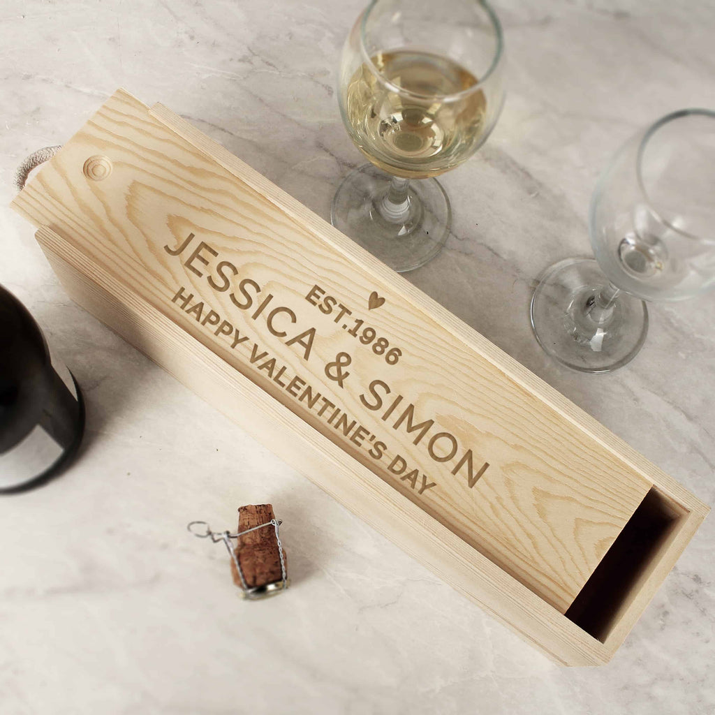 personalised wooden wine box