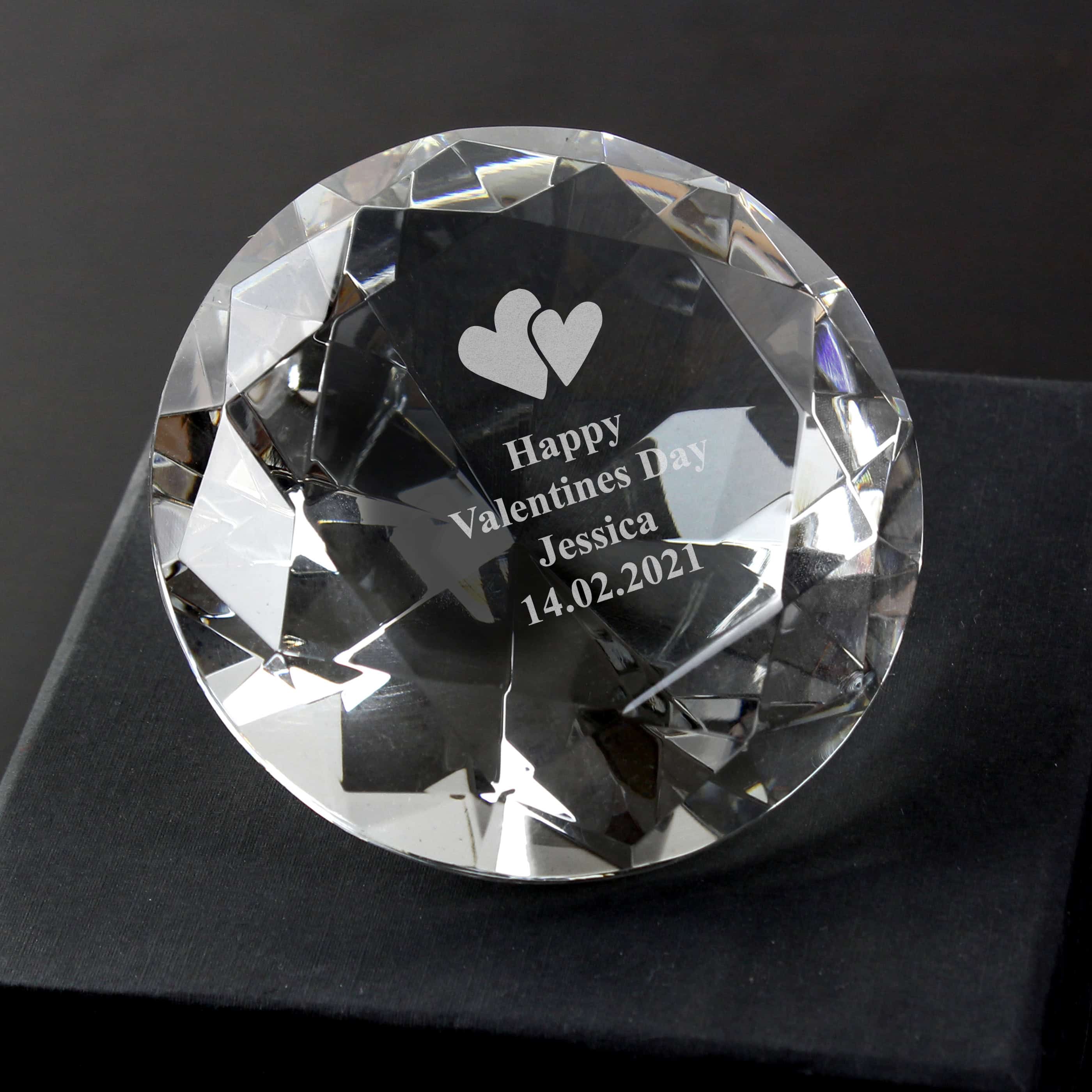 personalised paperweight engraved with a message for valentine's day