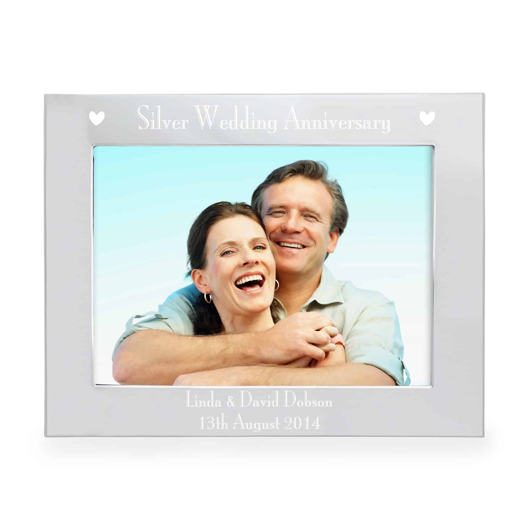 personalised silver wedding anniversary photo frame