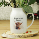 Personalised Highland Cow Vase – Ceramic Flower Jug