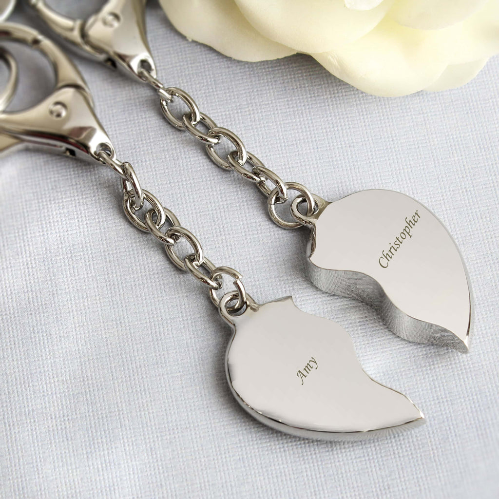 Personalised Two Hearts Keyring

