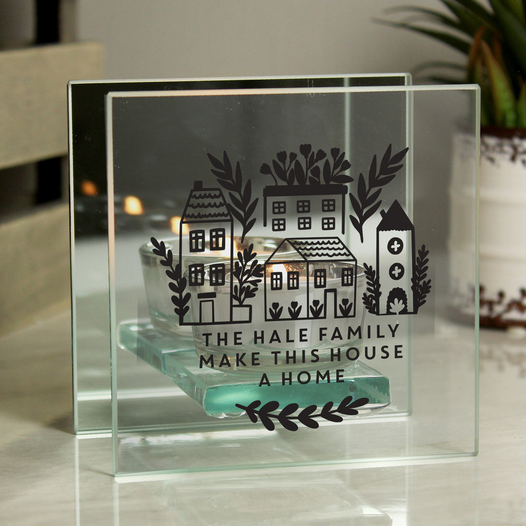 personalised glass tealight holder