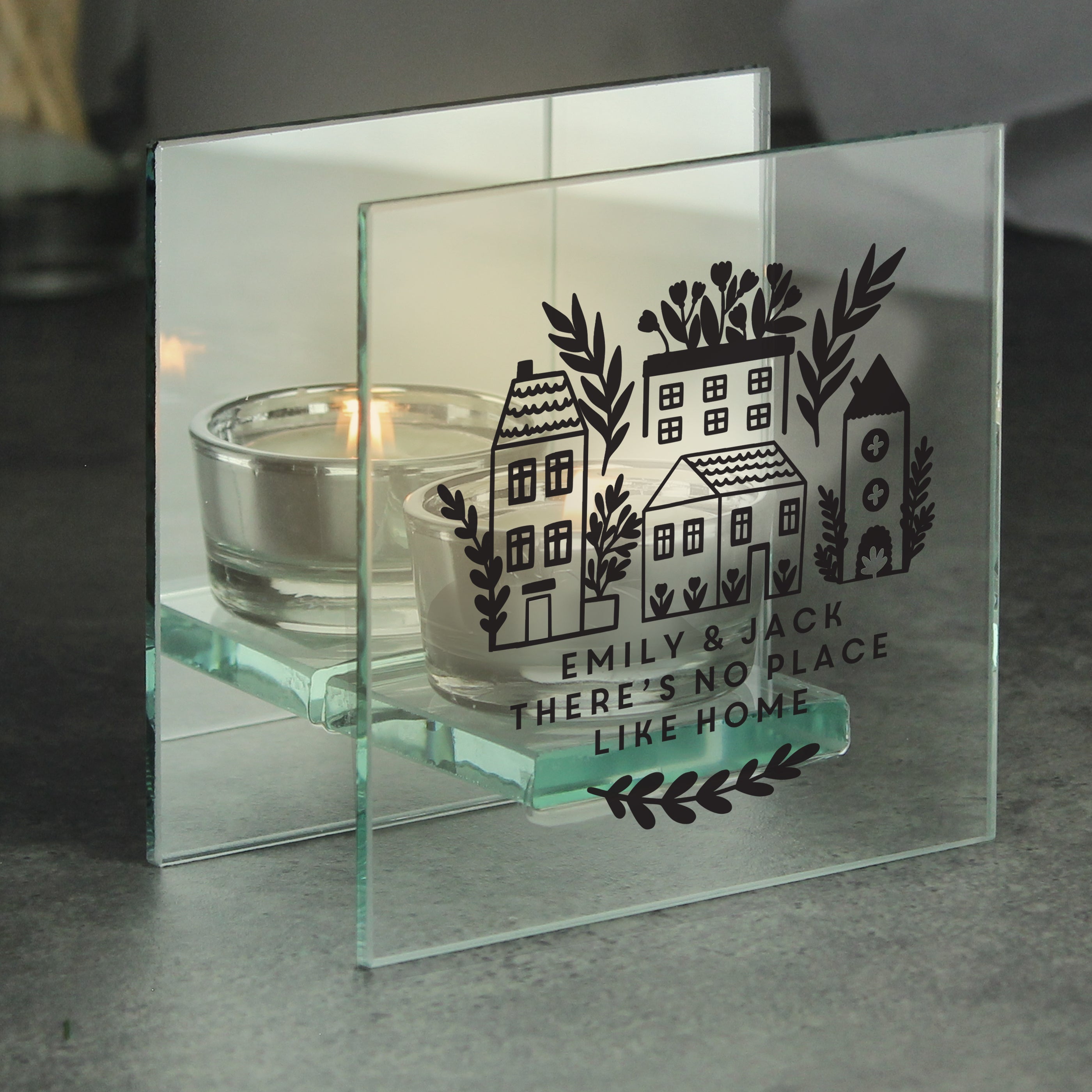 personalised glass tealight holder