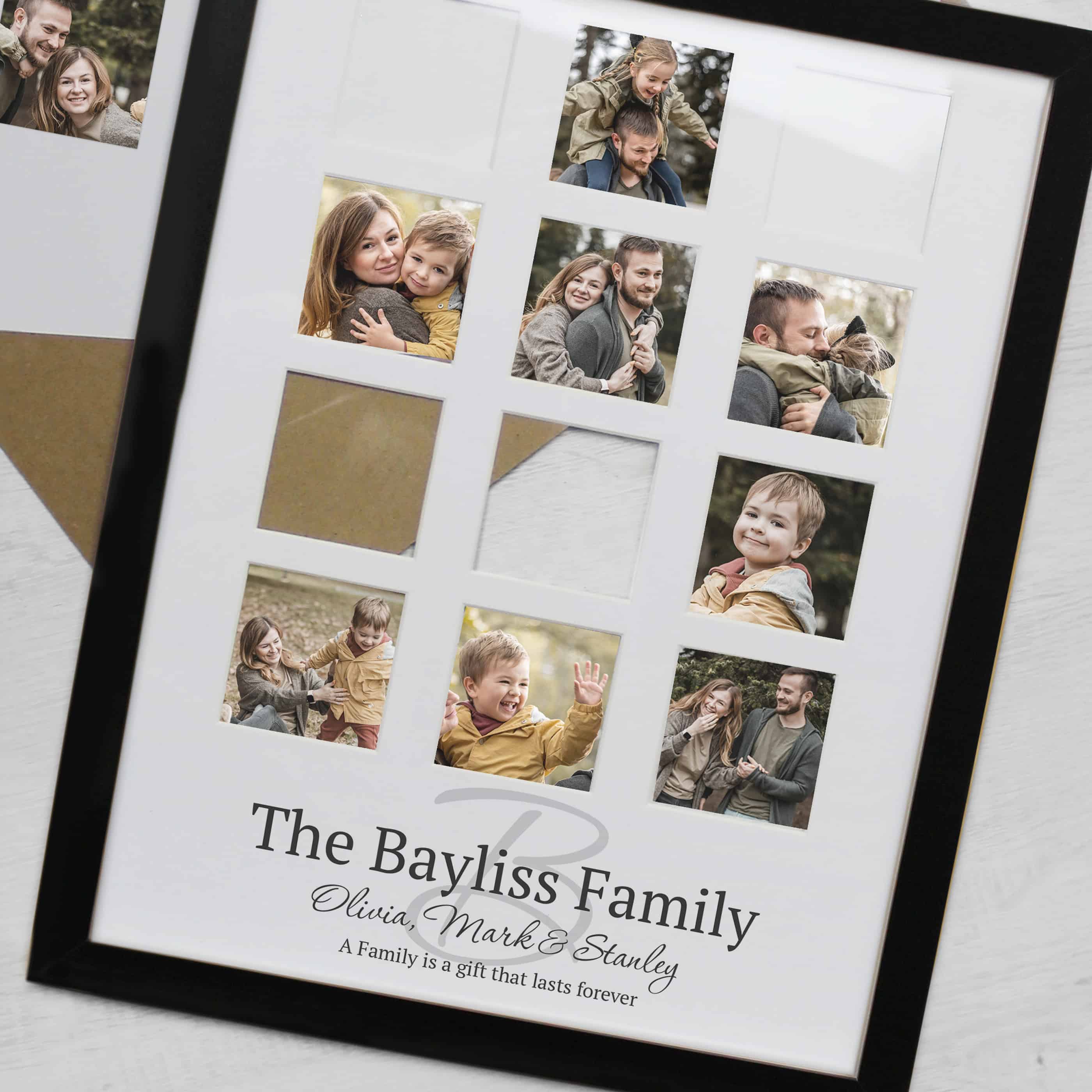 Personalised Family Black Multi Photo Frame
