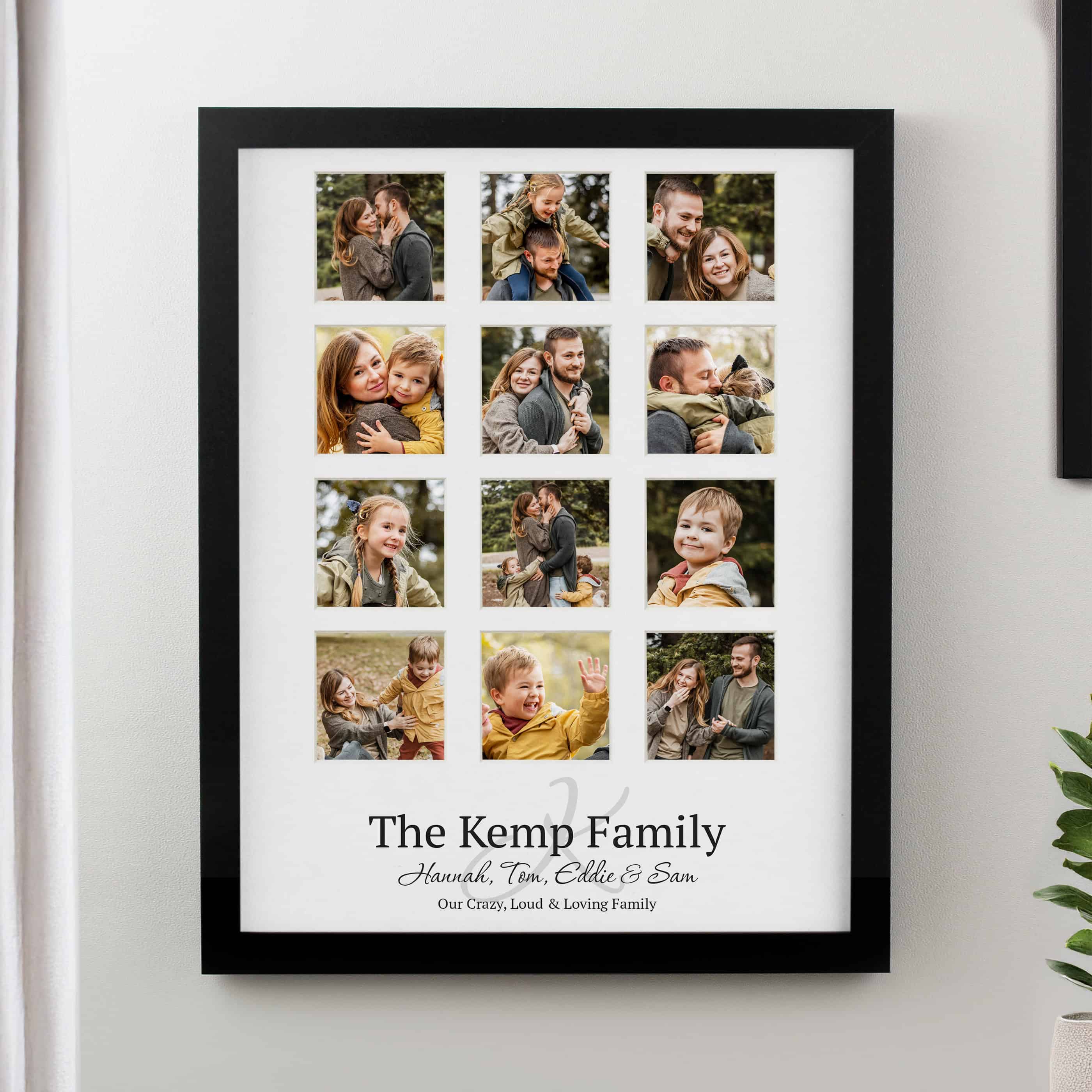 Personalised Family Black Multi Photo Frame
