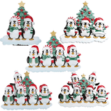 personalised penguin family mantle