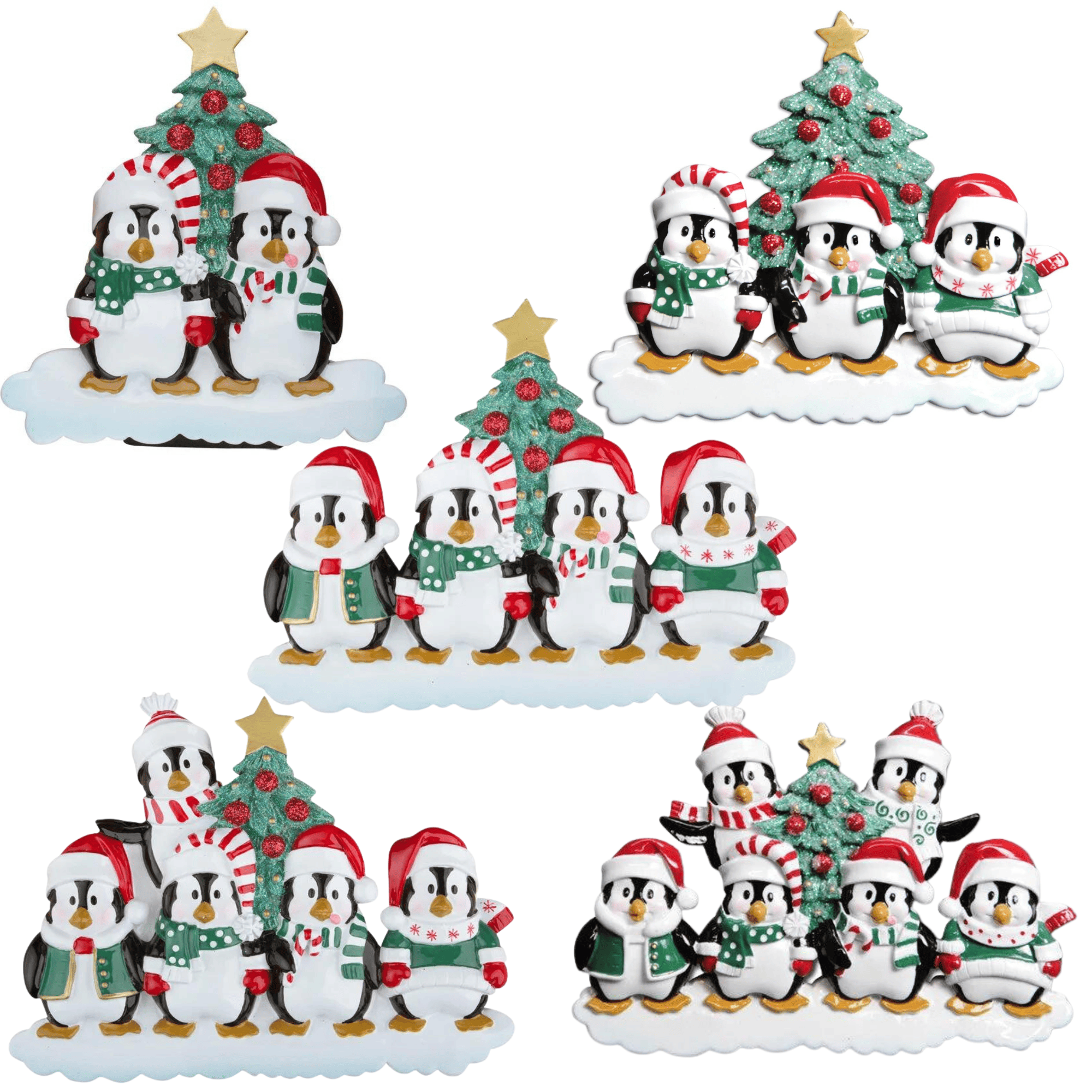 personalised penguin family mantle