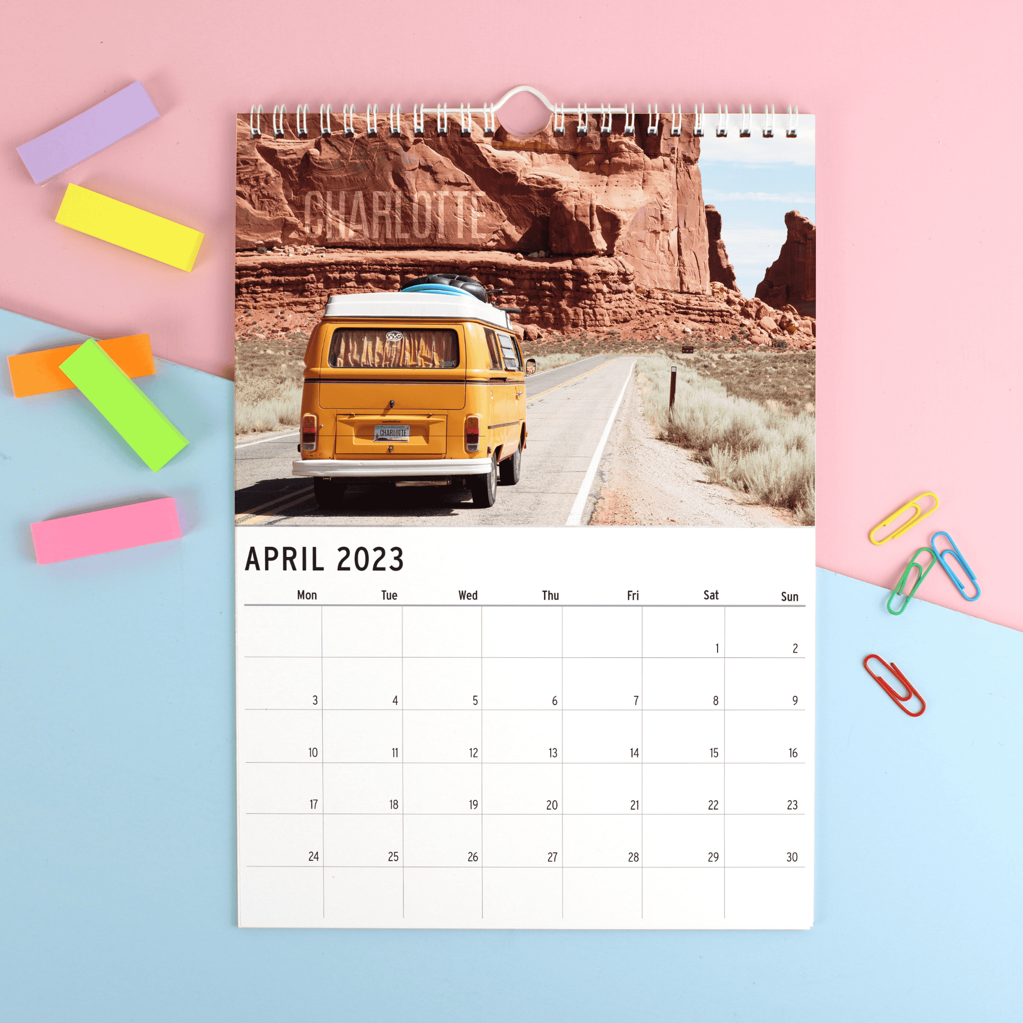 personalised great outdoors a4 wall calendar