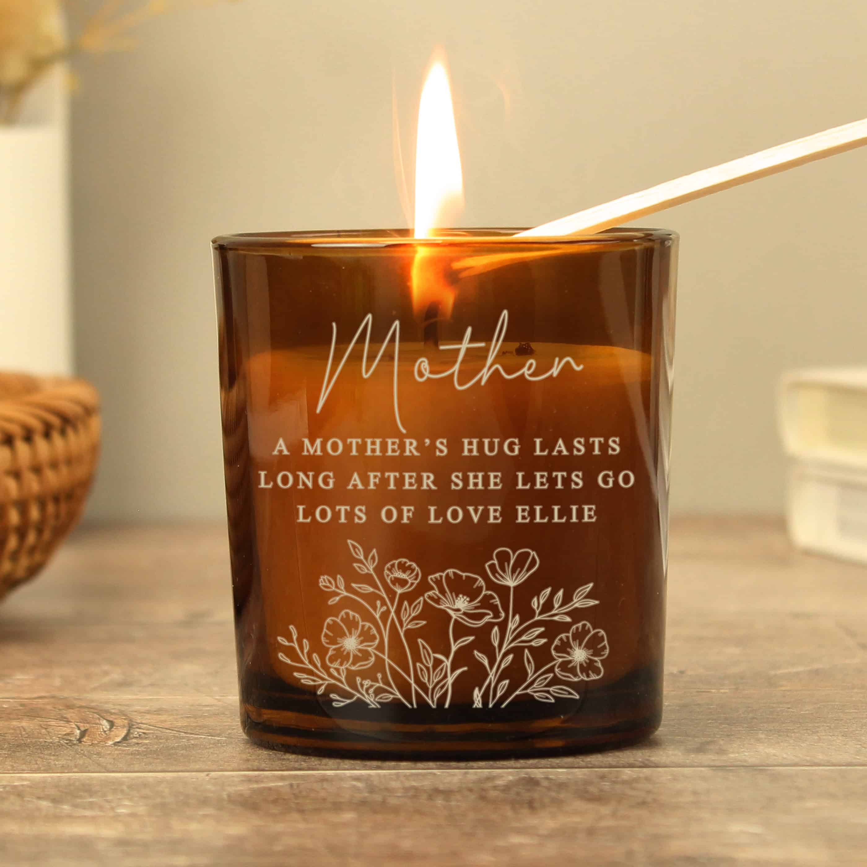 personalised amber candle
