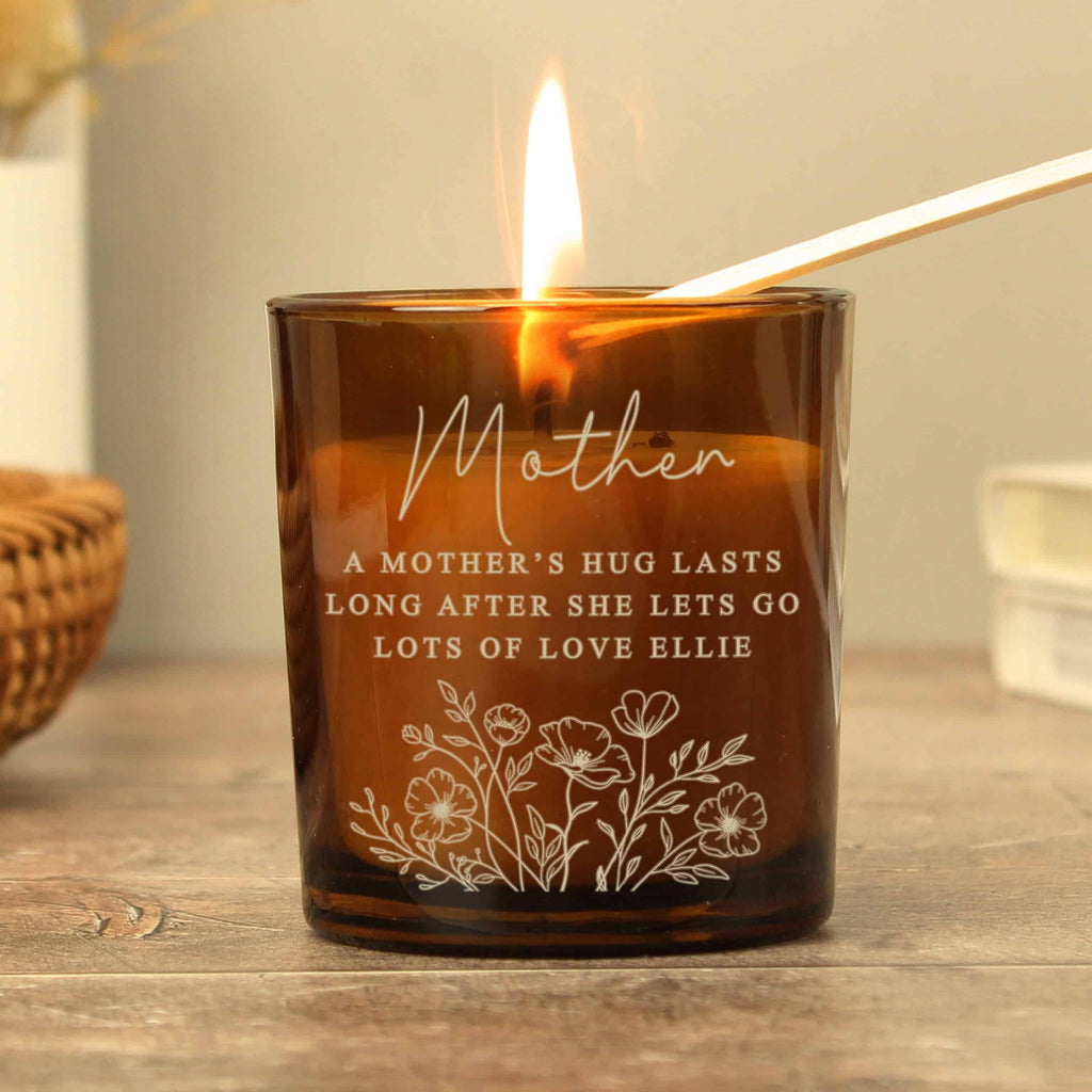 personalised amber candle
