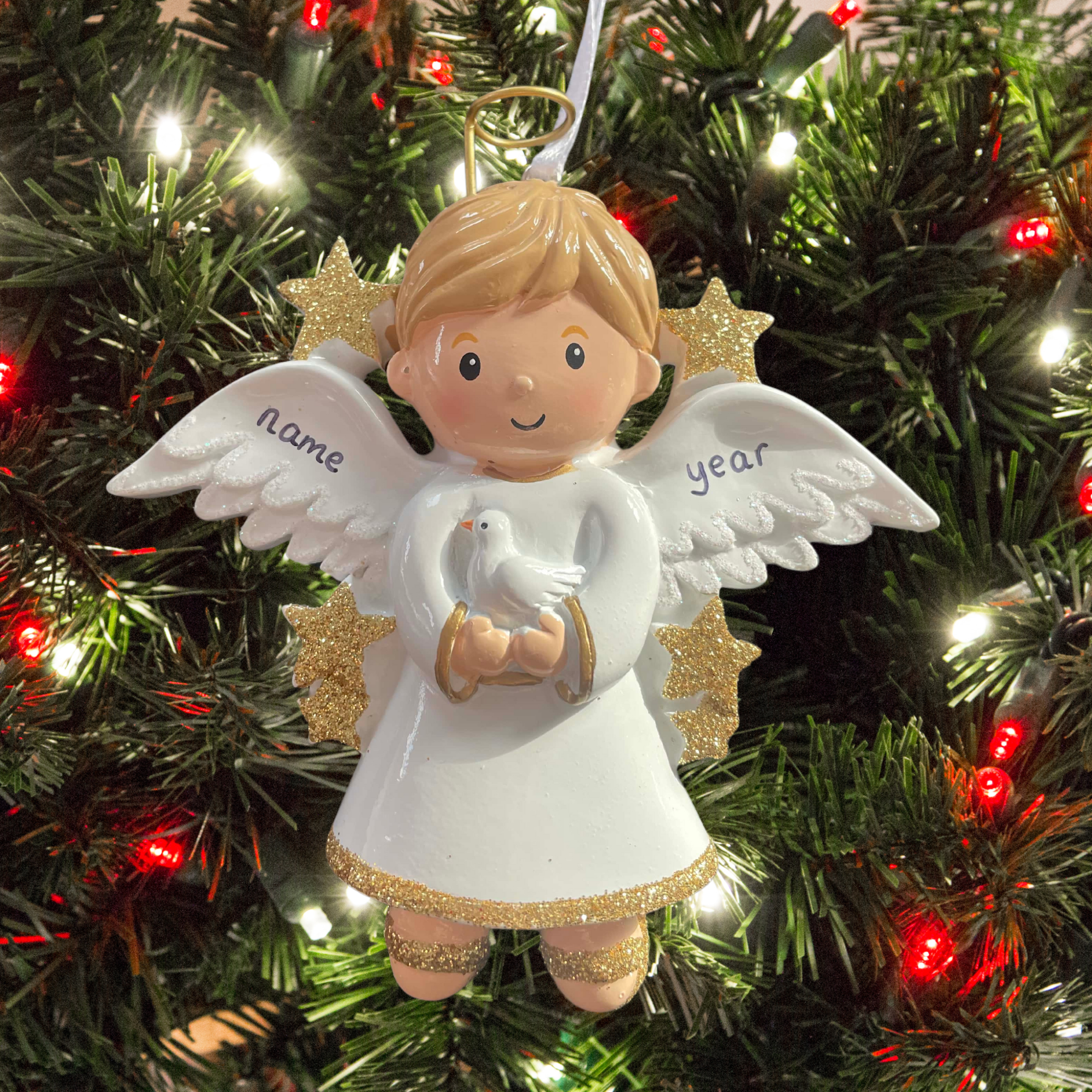 personalised boy angel Christmas Tree Decoration