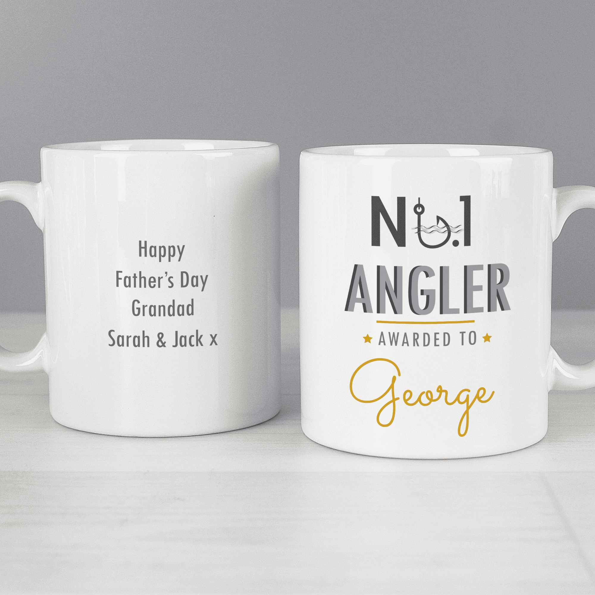 personalised number 1 angler mug
