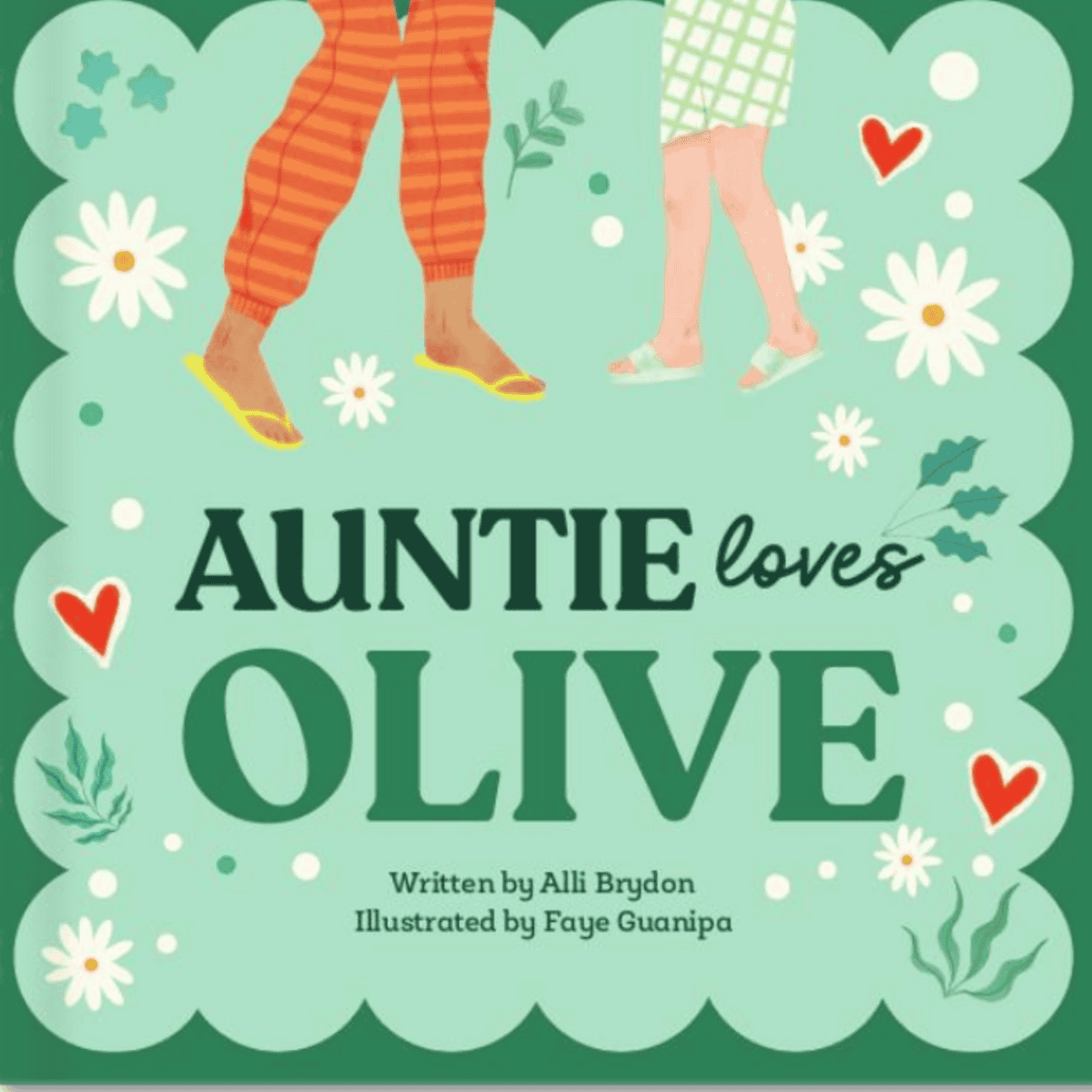 book cover of the personalised Auntie and Me book with the child's name on the front cover. 