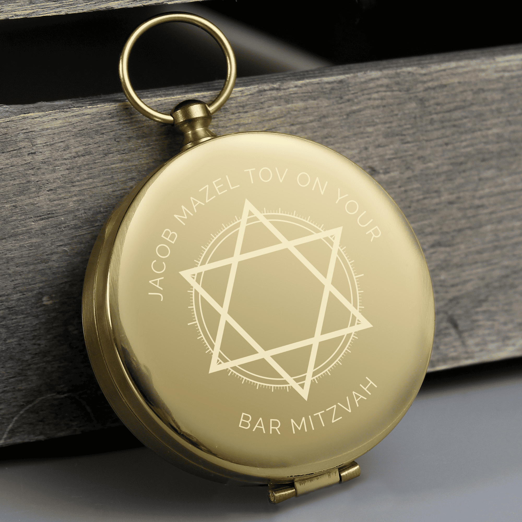 Personalised Bar and Bat Mitzvah Keepsake Compass
