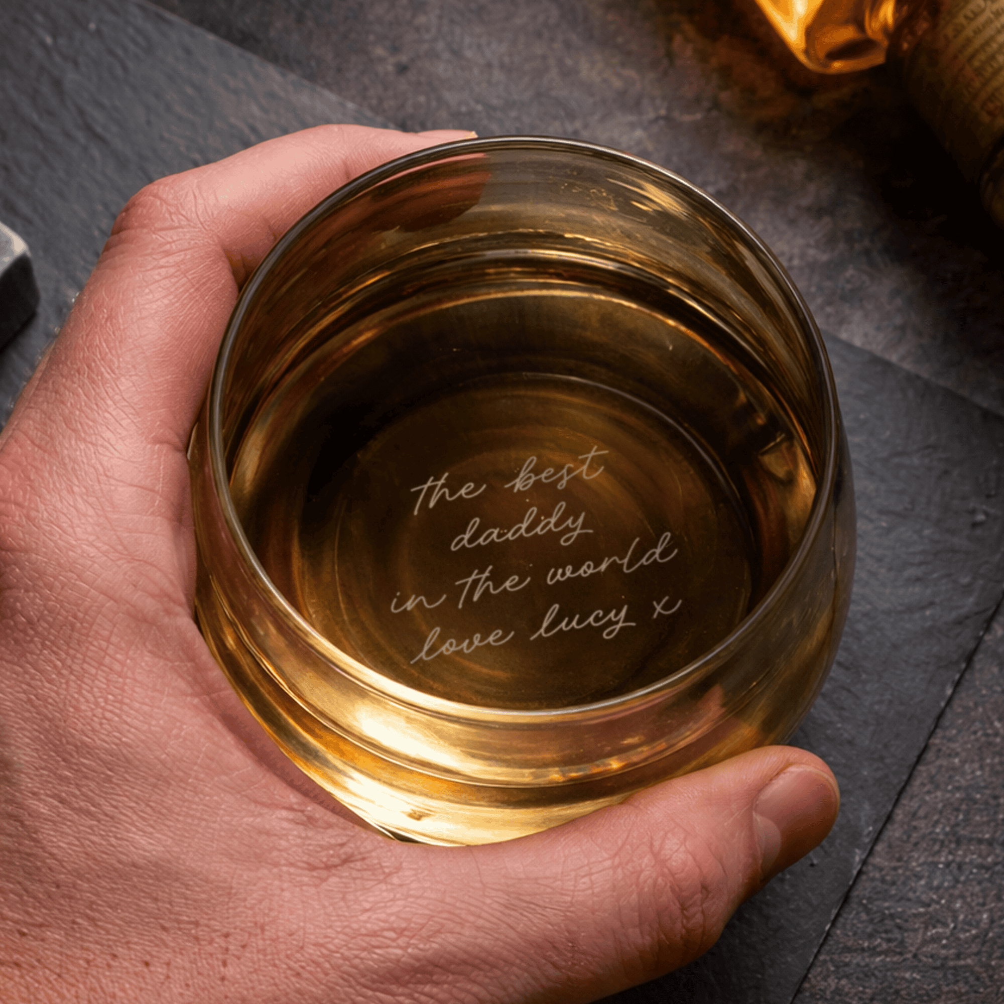personalised base engraved secret tumbler