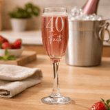 personalised big age and number glass flute