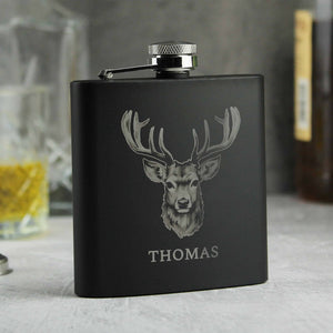 Black Stag Hip Flask