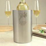 Personalised Botanical Wine Cooler – Stainless Steel Wine Bottle Chiller & Gift
