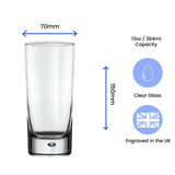 engraved hiball bubble glass