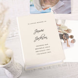 personalised memorial photo album showing the front of the cover