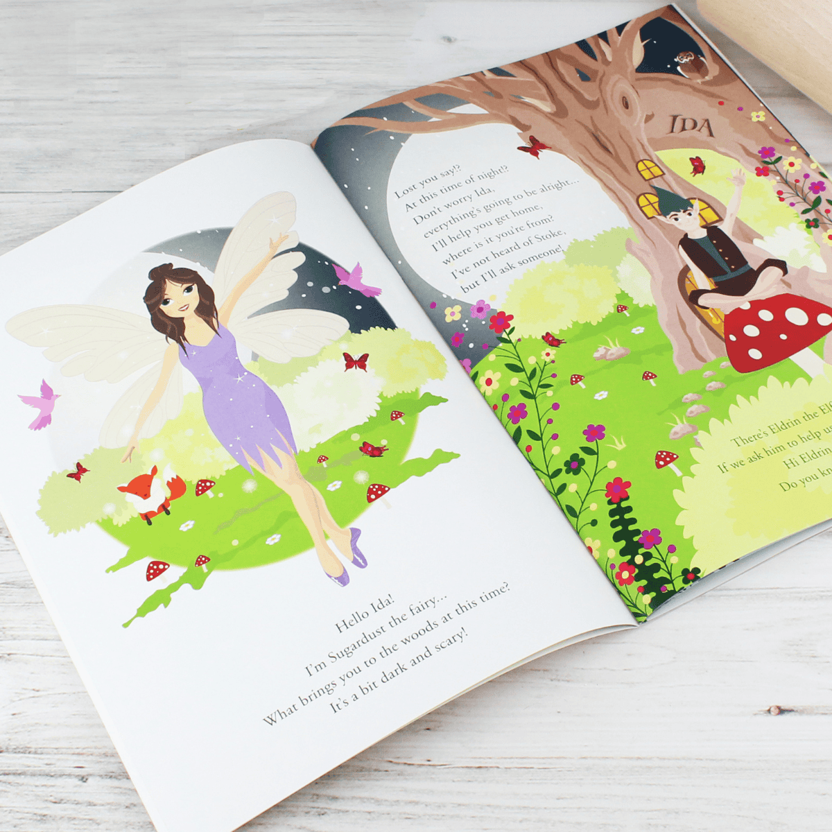 personalised childrens baking story book showing the inside of the book