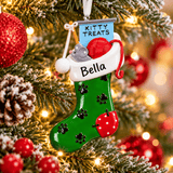 personalised cat stocking christmas tree decoration