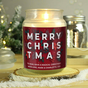 large scented christmas jar candle