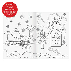 personalised Christmas colouring in book