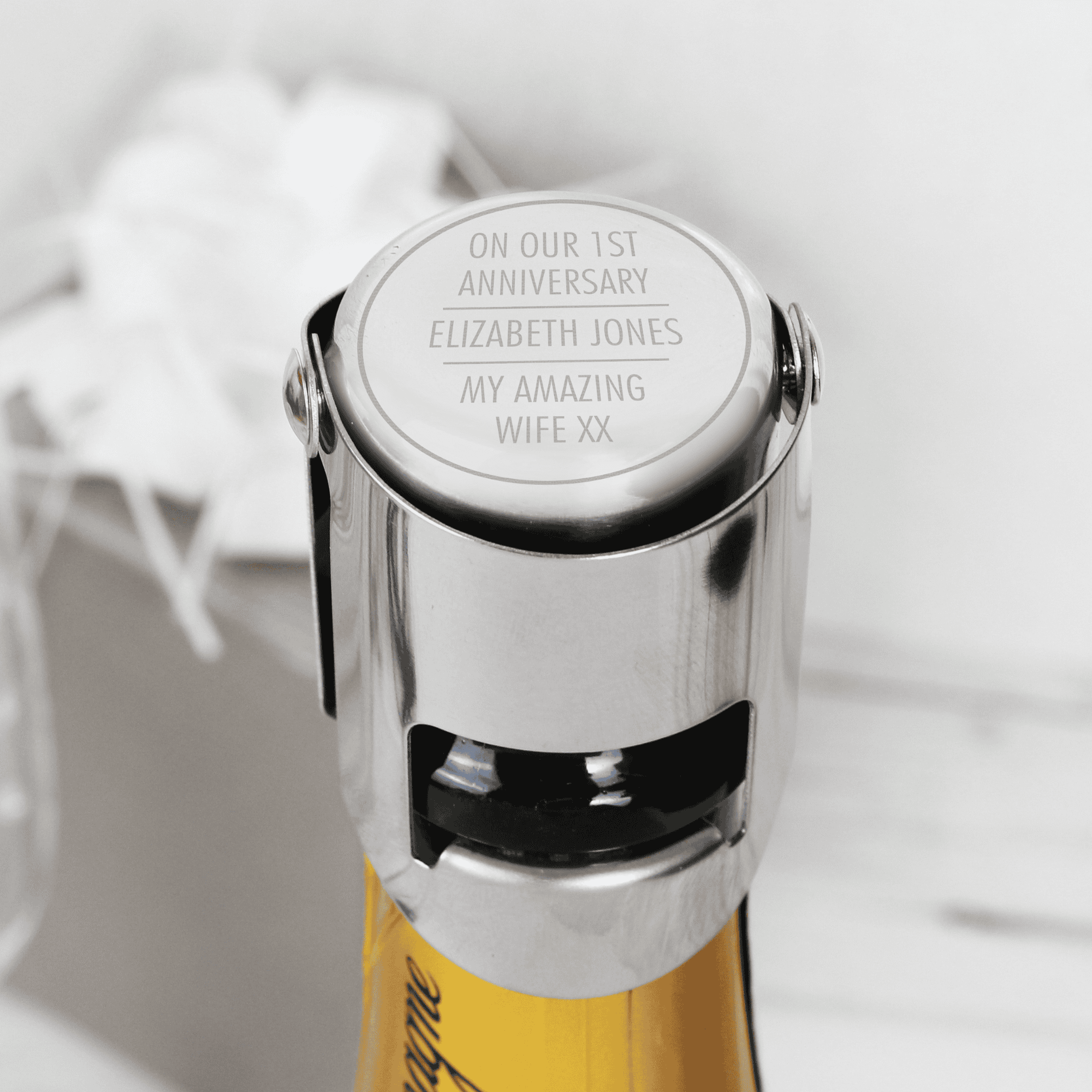 personalised bottle stopper with any message over 5 lines