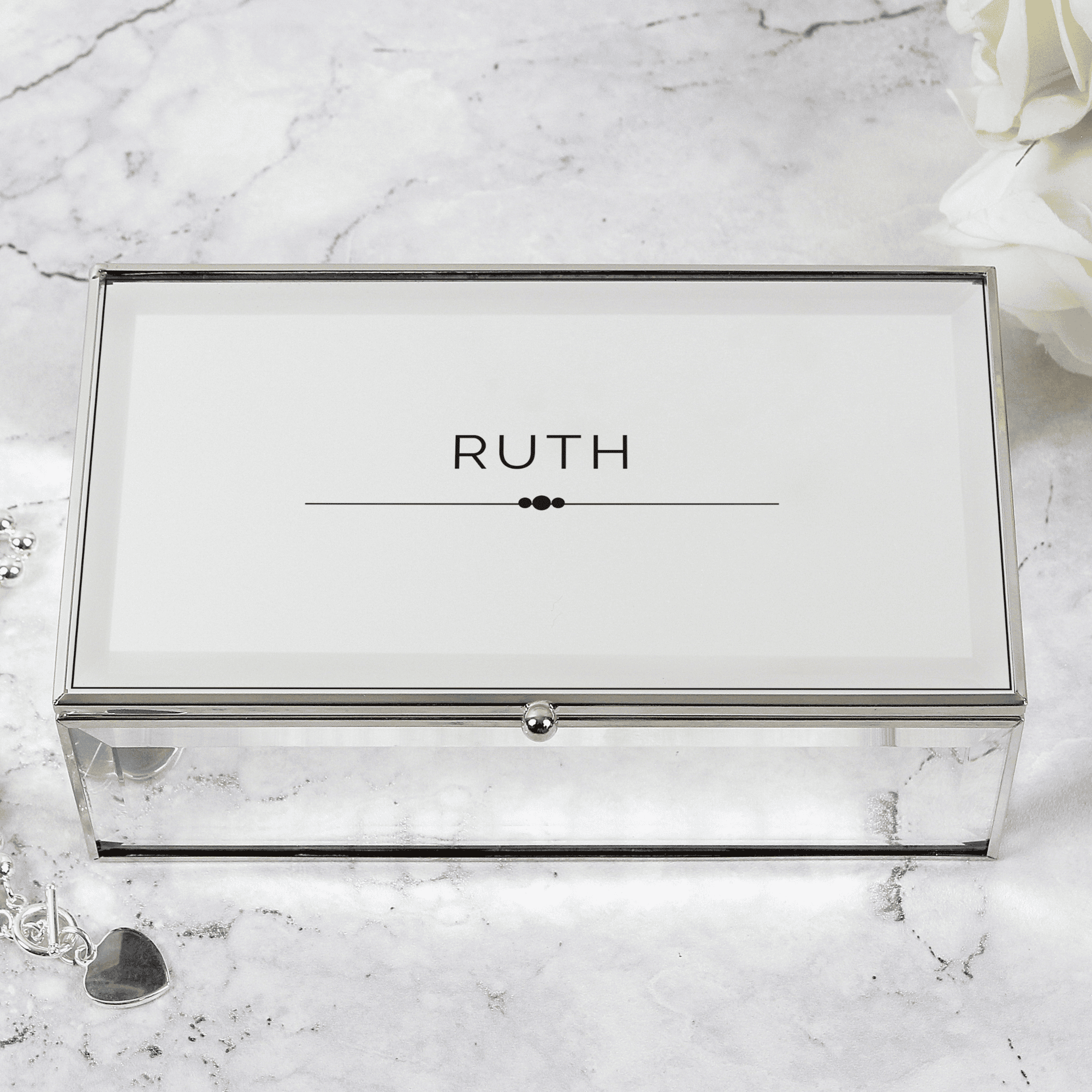 personalised classic mirrored jewellery box with any name