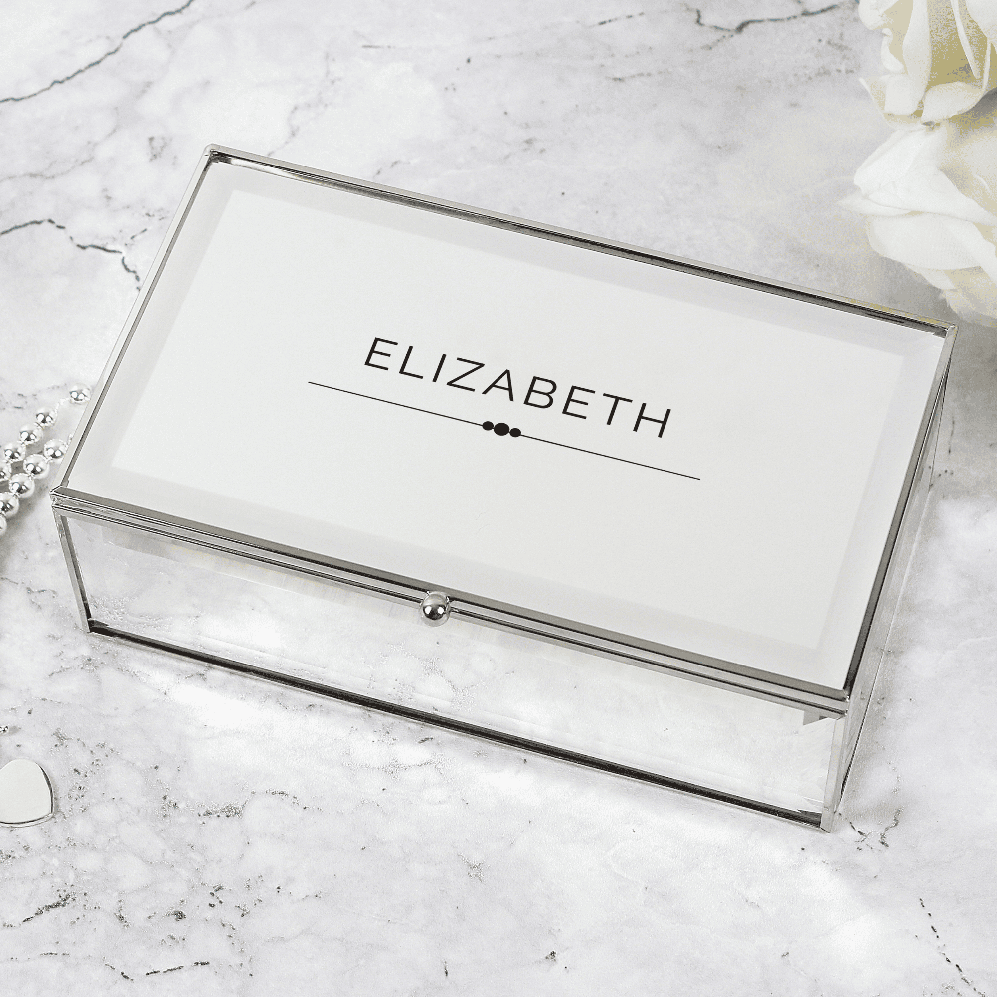 personalised classic mirrored jewellery box with any name