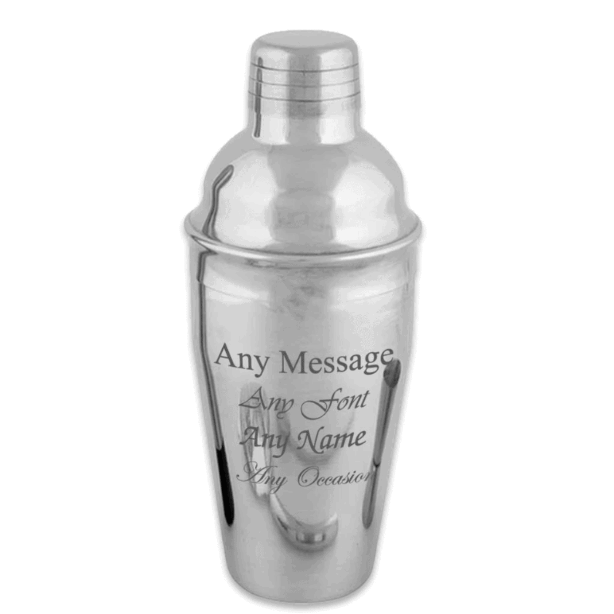 5 piece cocktail shaker with any message engraved over 4 lines