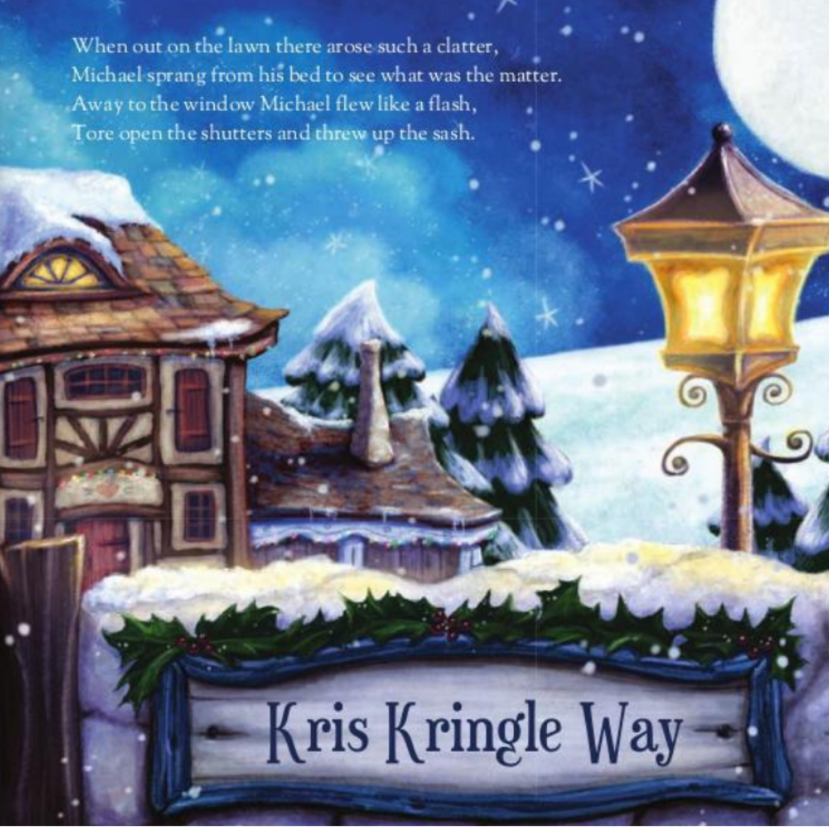 illustration of the high-quality Christmas keepsake book by CalEli Gifts, showing the festive design