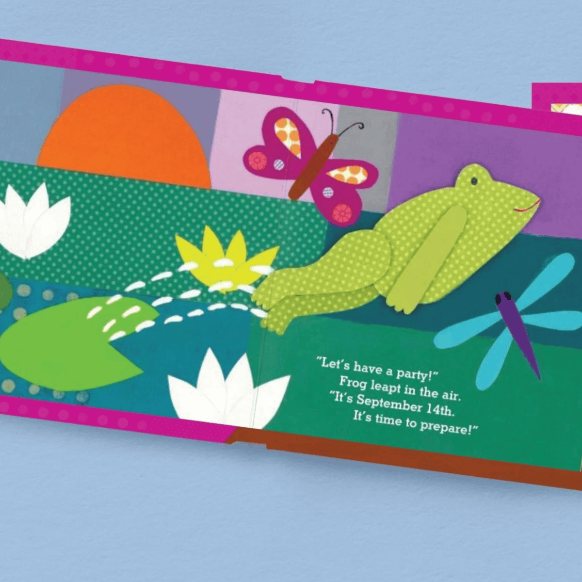 personalised birthday board book with an image of the illustrations inside the book