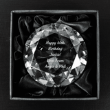 personalised diamond paperweight engraved with any message over 5 lines