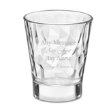 personalised diamond shot glass engraved with a message over 4 lines