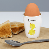 Personalised chicks egg cup with name – cute Easter egg cup for kids