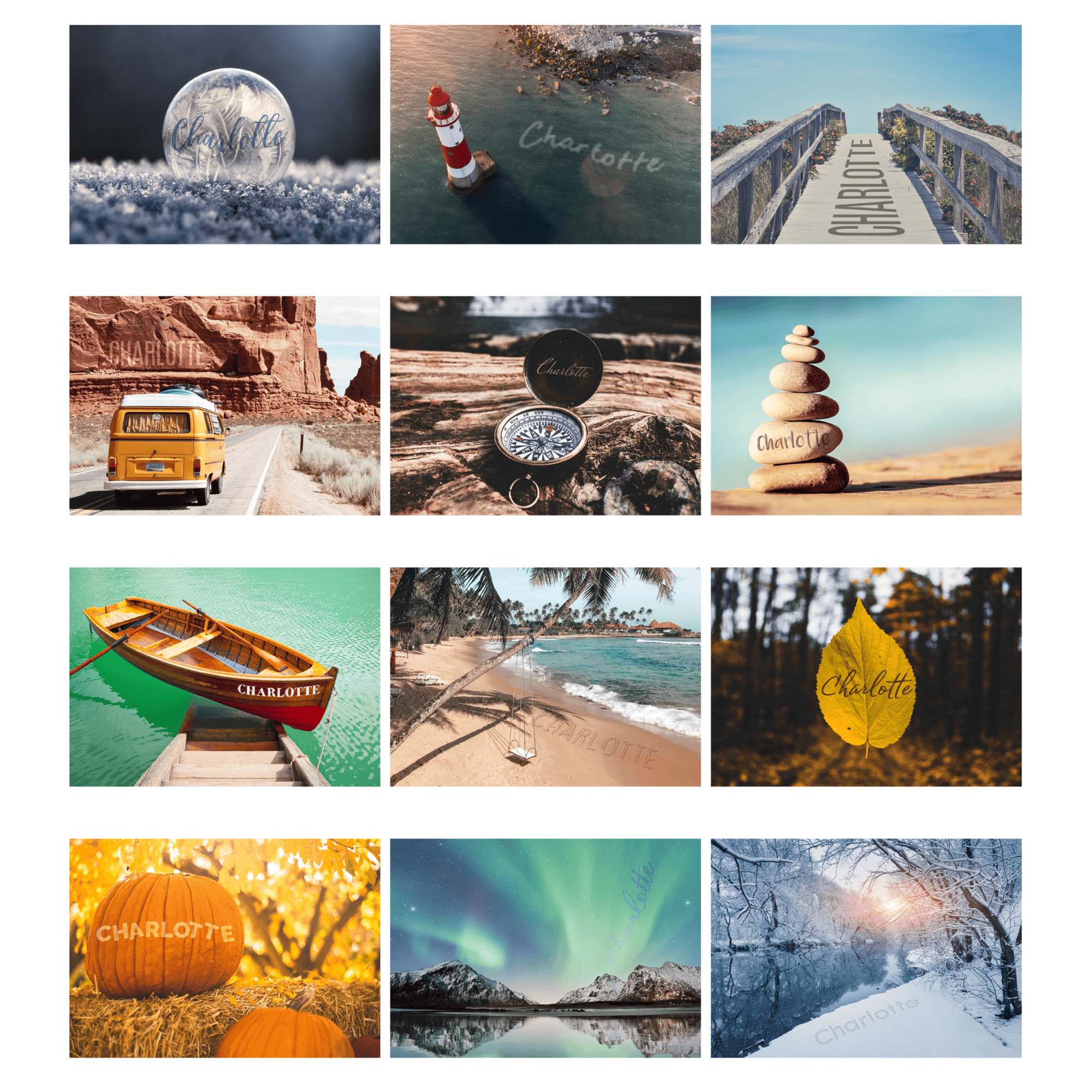 personalised great outdoors a4 wall calendar