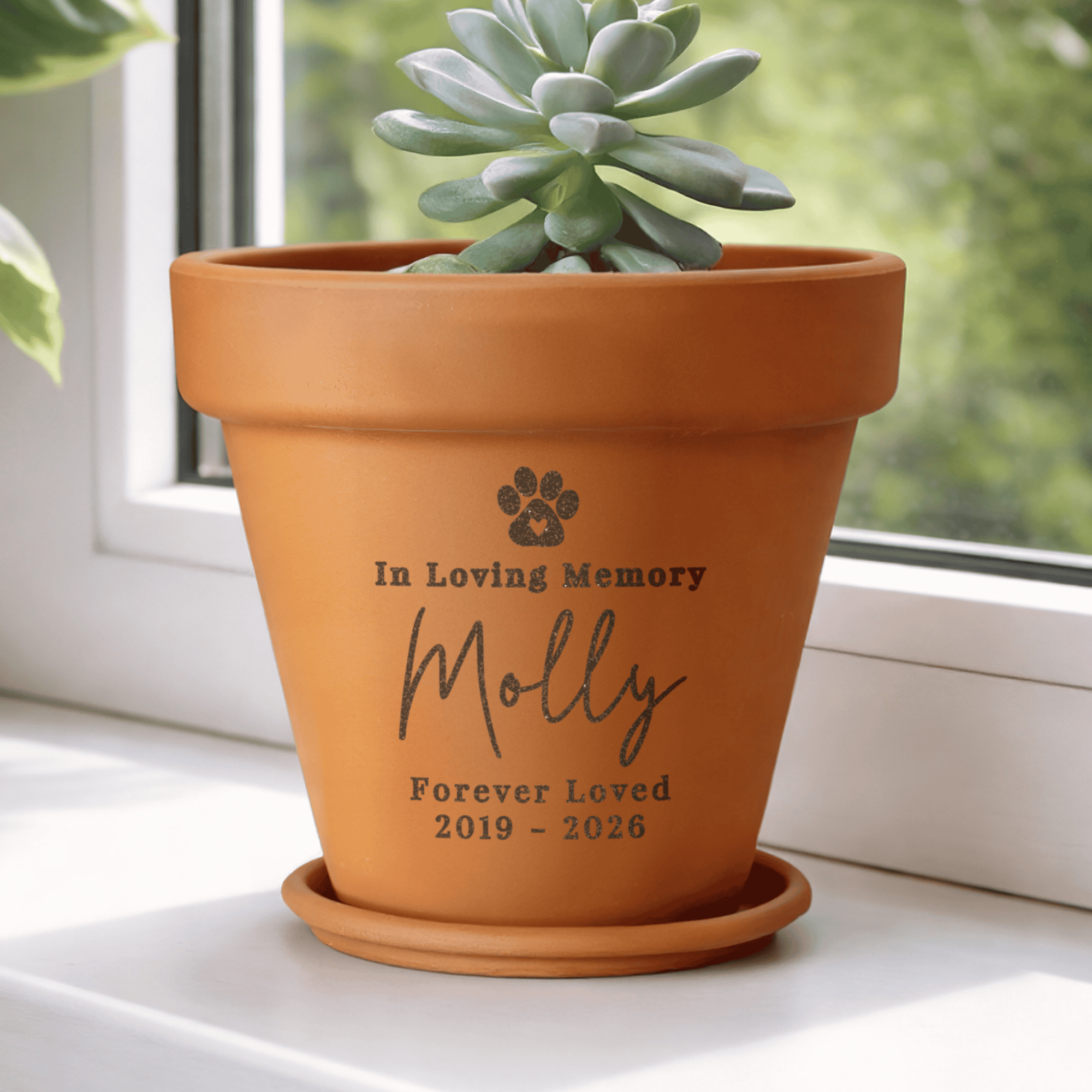 personalised pet memorial plant pot