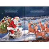 personalised night before christmas family book showing the illustrations inside the book with the personalisation