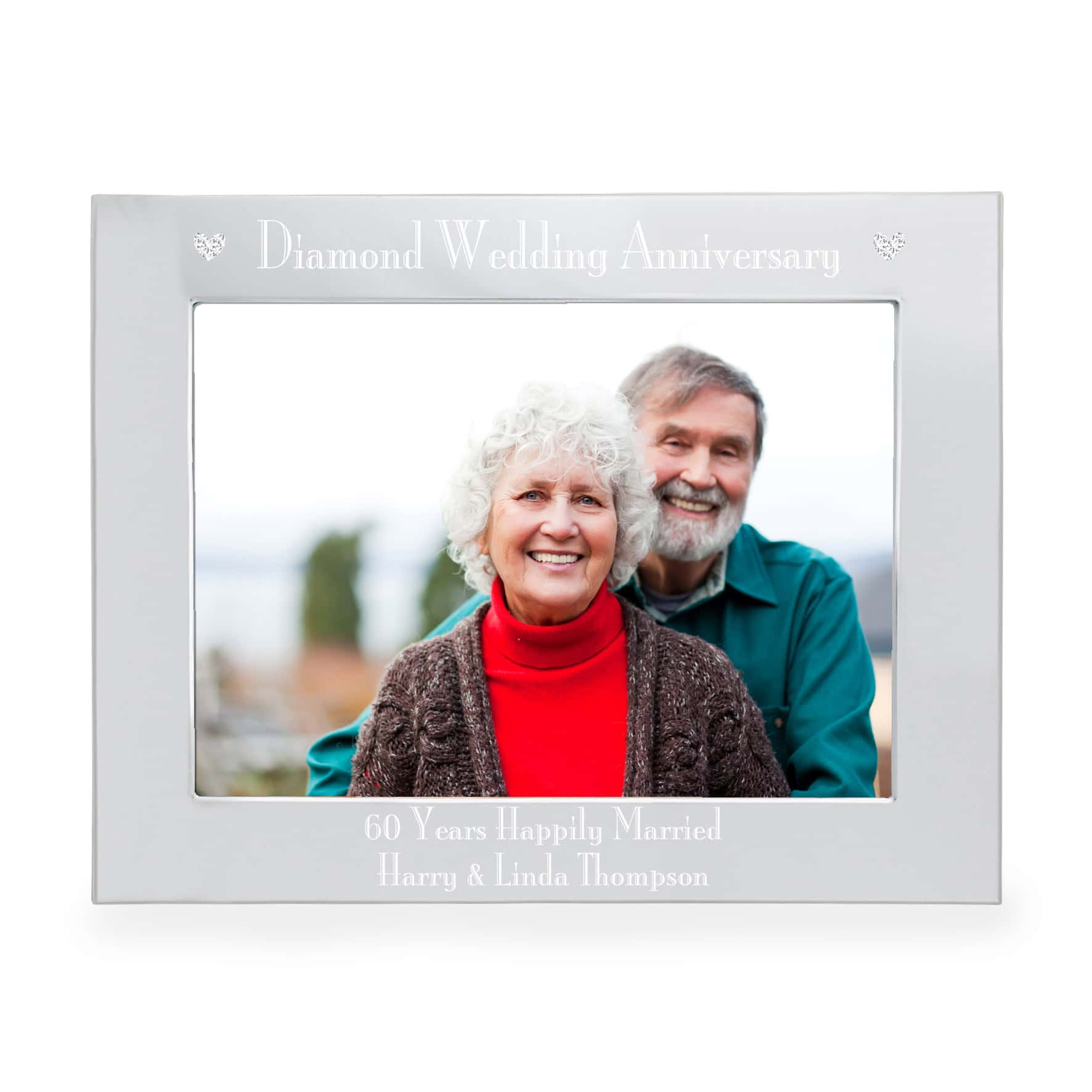 personalised diamond wedding anniversary photo frame
