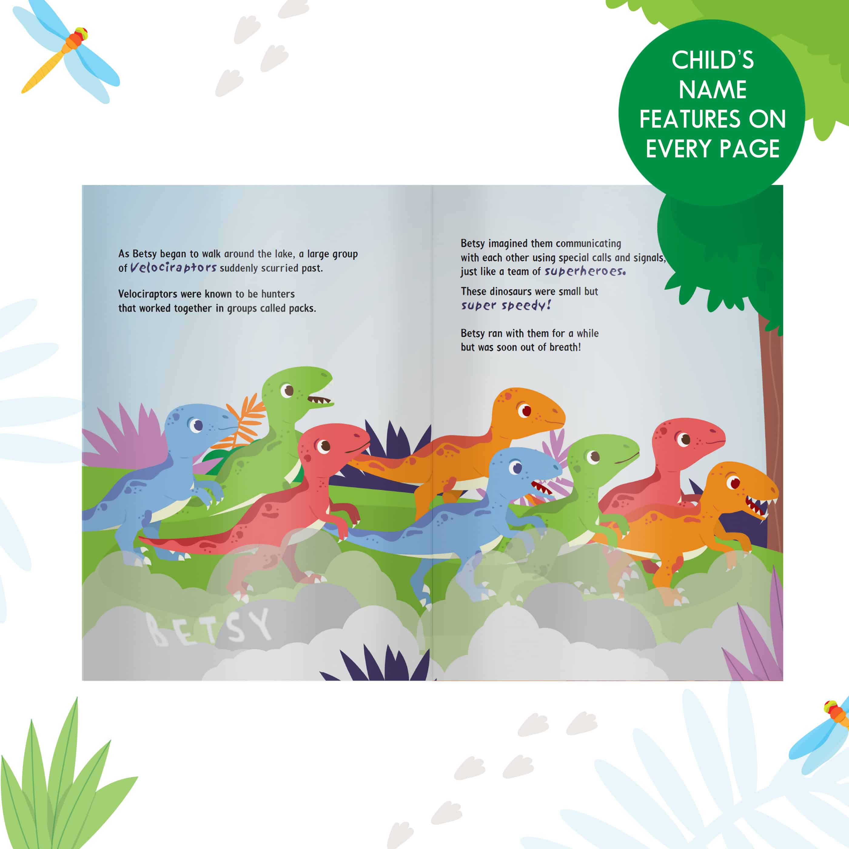 personalised dinosaur adventure story book