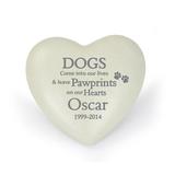 personalised dog memorial stone showing it engraved with the dog's name and their dates