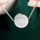 Personalised Sentiment Eid and Ramadan Disc Necklace and Box
