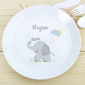 Personalised Elephant Plastic Plate