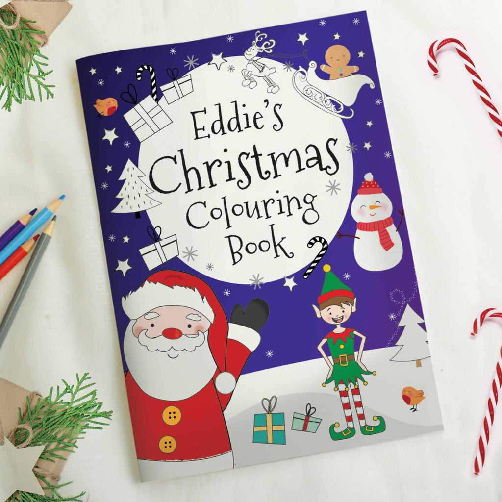 personalised Christmas colouring in book