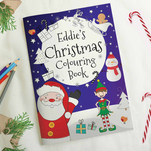 personalised Christmas colouring in book