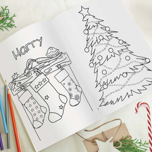 personalised Christmas colouring in book