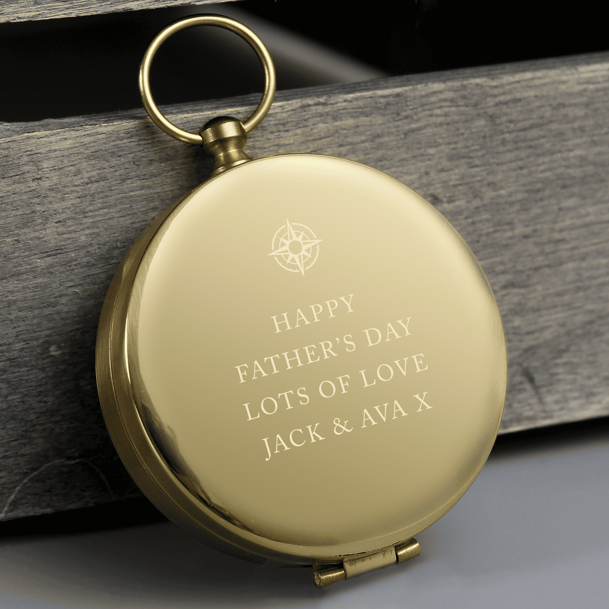 personalised engraved compass with any message over 4 lines on the front