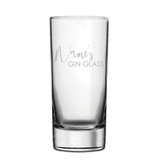 personalised hiball gin glass with any name engraved above the fixed text gin glass.